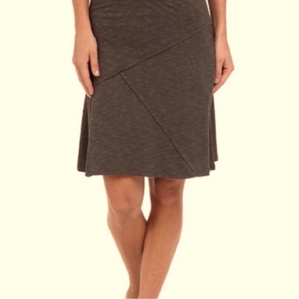 Toad&Co Heathered Brown Oblique A-Line Skirt Large